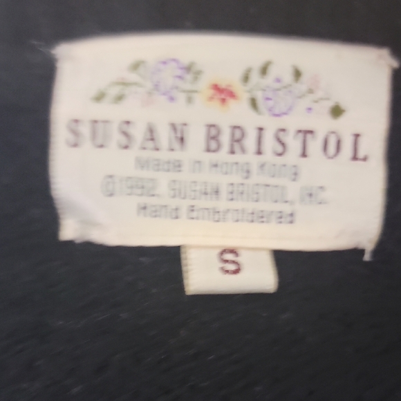 Susan Bristol Hand Embriodered Black Wool Christmas Sweater - Picture 8 of 9